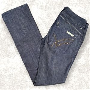 William Rast Savoy Straight Leg Jeans With Brass Studs.